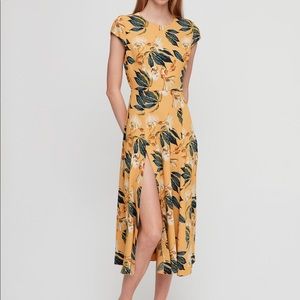 Babaton Lorence Midi Dress - Yellow Floral - Sz 0